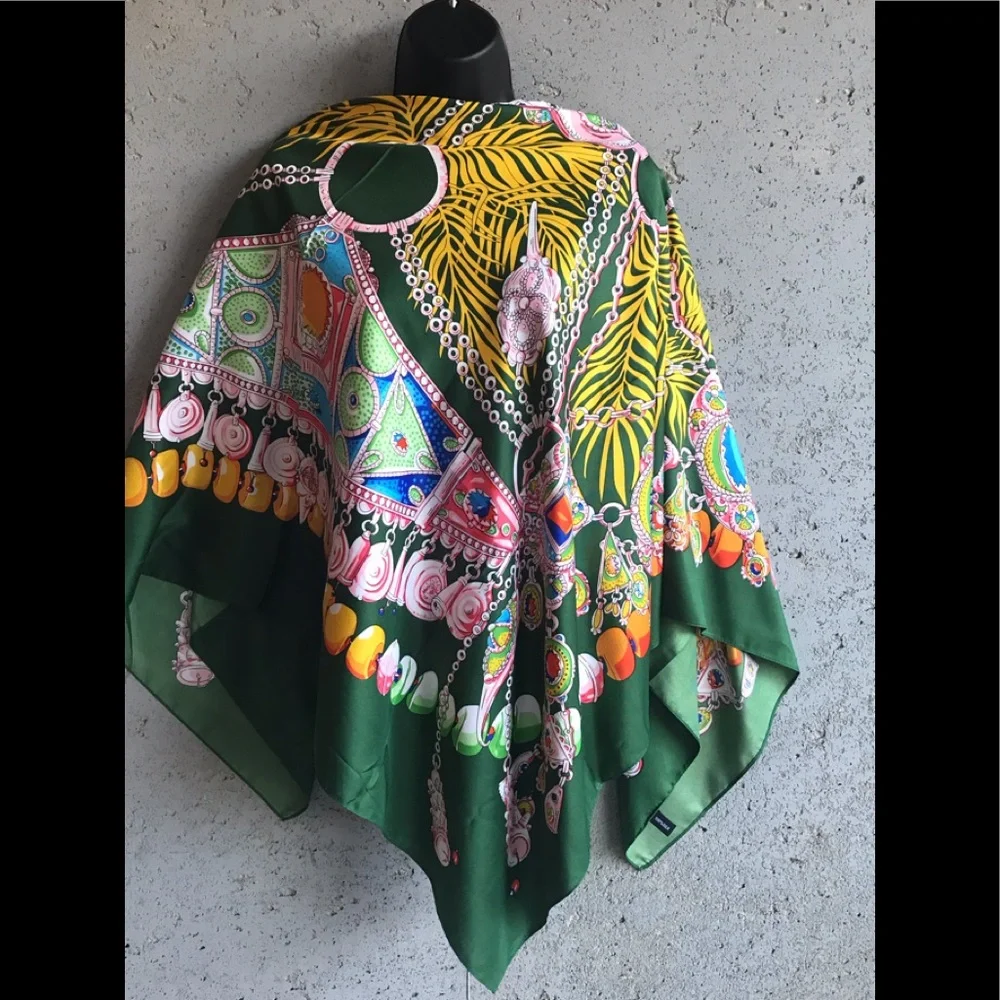 Source Unknown  50”x50” Versatile Green Long Lightweight Shawl/Scarf /Pashmina - Picture 3 of 15